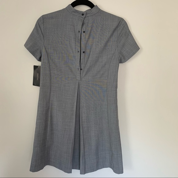 ZARA Gray V Neck Choker A-Line Shift Mini Dress - Picture 4 of 12